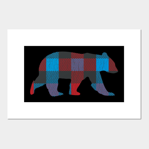 Bright Flannel Bear Red & Blue Plaid Bear
